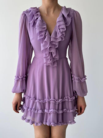 Yonca Moda Evi Osıes Fırfırlı Elbise