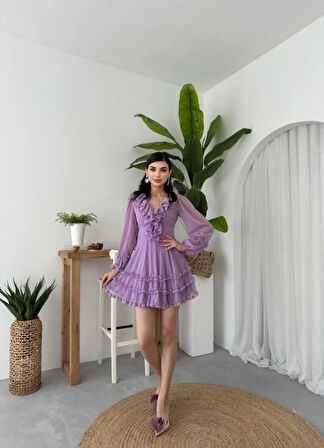 Yonca Moda Evi Osıes Fırfırlı Elbise