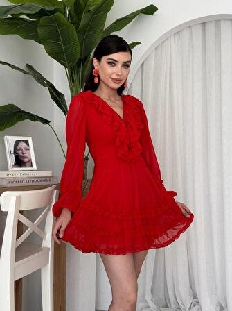 Yonca Moda Evi Osıes Fırfırlı Elbise