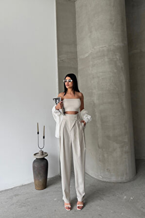 Yonca Moda Evi TASARIM PANTOLON - Bej
