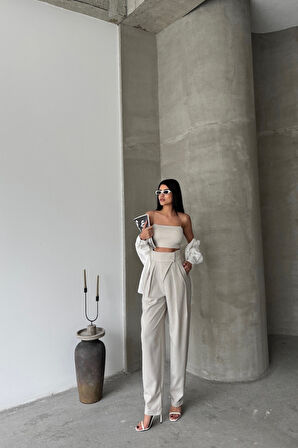 Yonca Moda Evi TASARIM PANTOLON - Bej