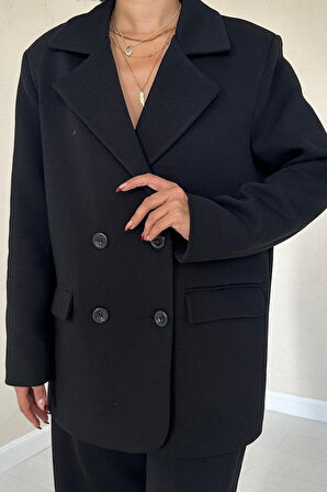 Yonca Moda Evi Siyah 3-İplik Comfort Ceket Ve Pantolon Takım