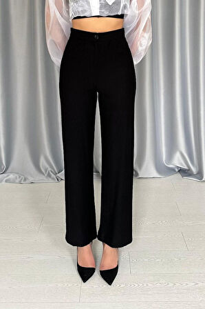 Yonca Moda Evi Siyah Yaka Bluz Ve Pantolon Siyah