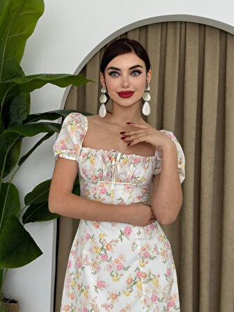 Yonca Moda Evi Zeze Balon Kol Elbise