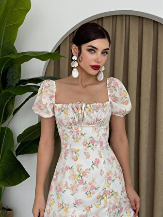 Yonca Moda Evi Zeze Balon Kol Elbise
