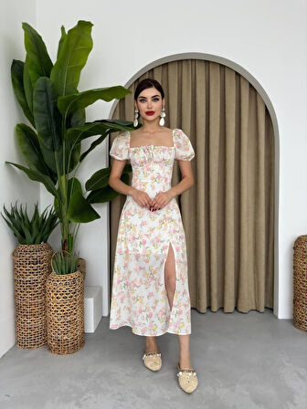 Yonca Moda Evi Zeze Balon Kol Elbise