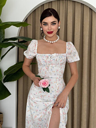 Yonca Moda Evi Zeze Balon Kol Elbise