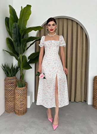 Yonca Moda Evi Zeze Balon Kol Elbise