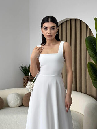 Yonca Moda Evi Neapolitan Askılı Elbise