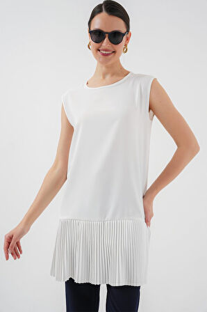Yonca Moda Evi Piliseli Kolsuz İçlik 2493 - Beyaz