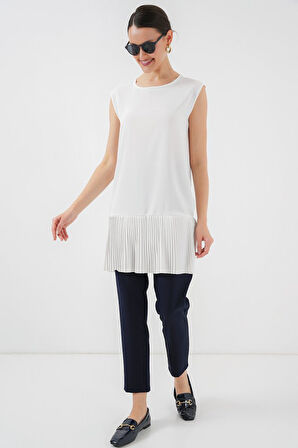 Yonca Moda Evi Piliseli Kolsuz İçlik 2493 - Beyaz