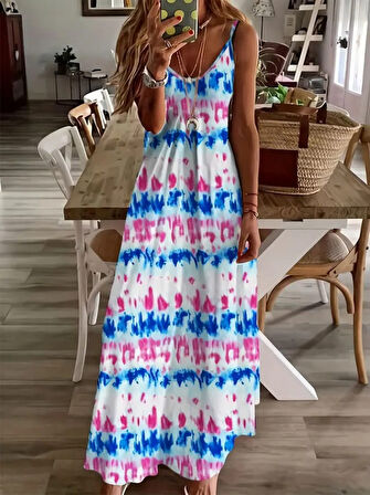 Yonca Moda Evi Kadın Askılı Tam Boy Süprem Elbise