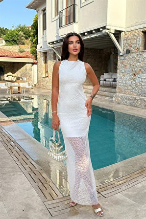 Yonca Moda Evi Edna Sırt Dekolteli Dantel Elbise 2778