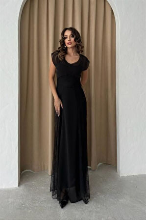 Yonca Moda Evi Archernar Şifon Tül Elbise 2704-8