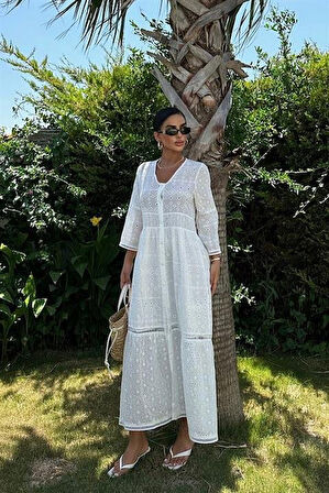 Yonca Moda Evi Jessyca Dantelli Brode Elbise 2515-13