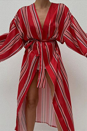 Yonca Moda Evi Lucinda Çizgili Kimono 5014-04