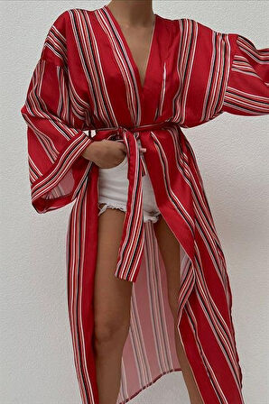 Yonca Moda Evi Lucinda Çizgili Kimono 5014-04