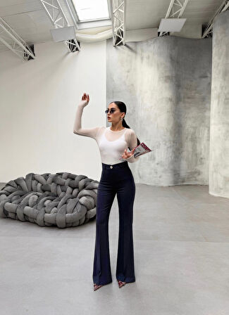 Yonca Moda Evi 230 Gr Poly Viscose Full Lycra İspanyol Paça Pantolon