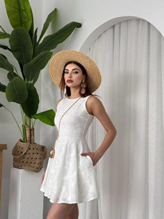 Yonca Moda Evi Vess Cep Detaylı Elbise