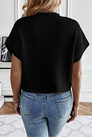 Yonca Moda Evi Kadın çiçek Detaylı Triko Bluz
