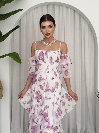 Yonca Moda Evi Mugo Fırfırlı Elbise