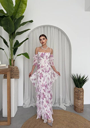 Yonca Moda Evi Mugo Fırfırlı Elbise