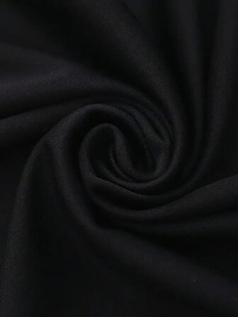 Yonca Moda Evi Baskılı Oversize Bisiklet Yaka T-shirt - Siyah