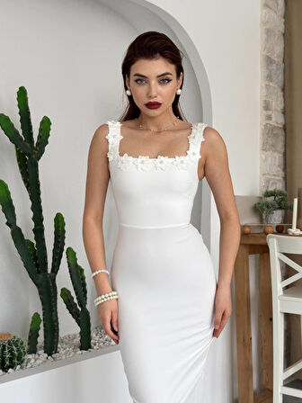 Yonca Moda Evi Mıng Çiçek Detaylı Elbise