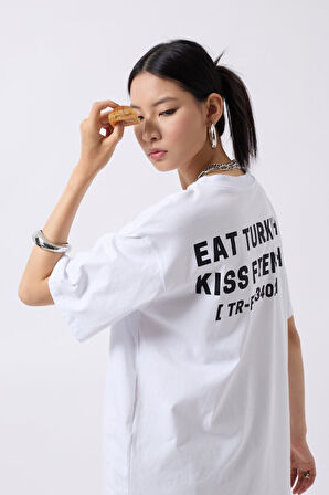 Yonca Moda Evi Turkish Sırt Baskılı Oversize T-Shirt