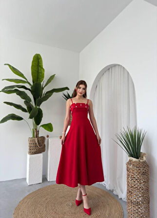 Yonca Moda Evi Acco Taş Detaylı Elbise