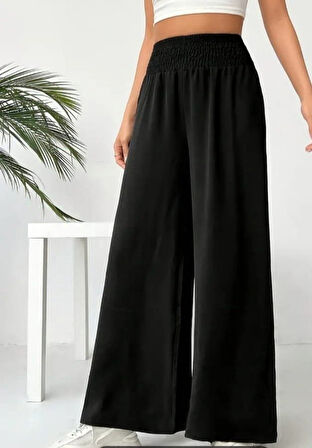 Yonca Moda Evi Kadın Yüksek Bel Lastikli Ithal Krep Pantolon