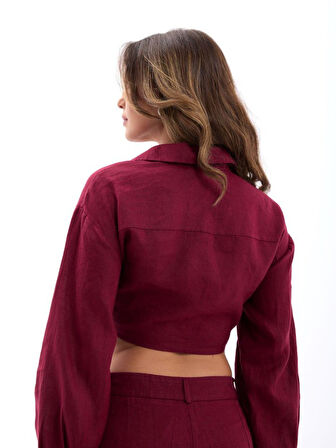 Yonca Moda Evi 6759 CROP-BORDO