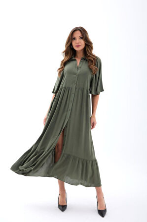 Yonca Moda Evi 5557 ELBİSE-HAKİ