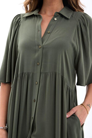 Yonca Moda Evi 5557 ELBİSE-HAKİ
