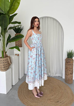Yonca Moda Evi Yoa Cep Detaylı Elbise