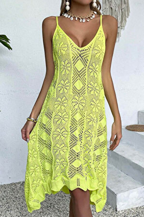 Yonca Moda Evi Kadın Ince Askılı Triko Elbise