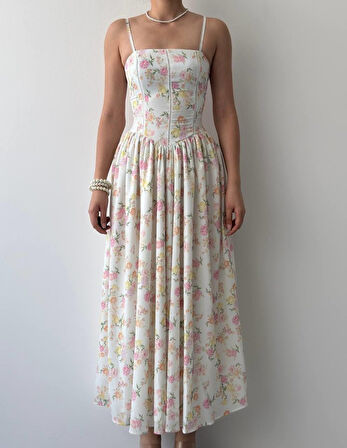 Yonca Moda Evi Pars İp Askılı Elbise