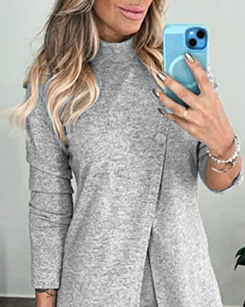 Yonca Moda Evi Kadın Uzun Kollu Balıkçı Yaka önden Düğmeli Bluz Ve Pantolon Yumoş Ikili Takım