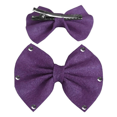 Yonca Moda Evi Pullu Keçe Kedi Köpek Tokası Mor 4.5-5.5 cm ( 2 Adet ) - 299674-1453