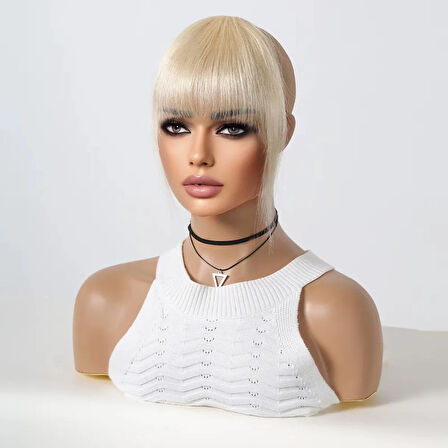 Yonca Moda Evi Yoğun Gerçek Saç Perçem / Beyaz Platin - 582529-1453