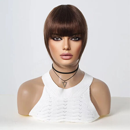 Yonca Moda Evi Yoğun Gerçek Saç Perçem / Kahverengi - 582532-1453