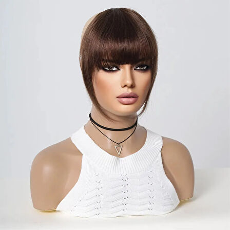 Yonca Moda Evi Yoğun Gerçek Saç Perçem / Kahverengi - 582532-1453