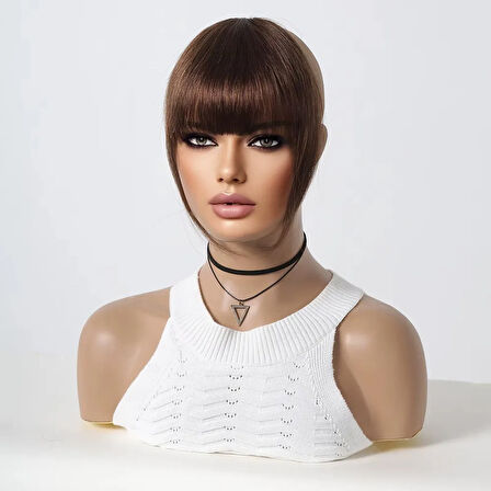 Yonca Moda Evi Yoğun Gerçek Saç Perçem / Kahverengi - 582532-1453