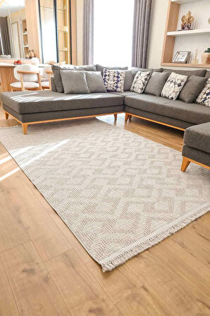 Yonca 0306 Yumuşak Dokulu Halı Salon Mutfak Koridor Kesme Yolluk Dokuma Makine Halısı