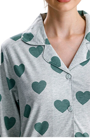 KALP DESEN PAMUK KADIN PİJAMA TAKIM