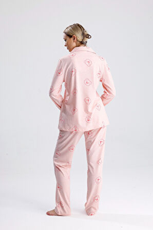 AYICIK DESEN PAMUK KADIN PİJAMA TAKIM