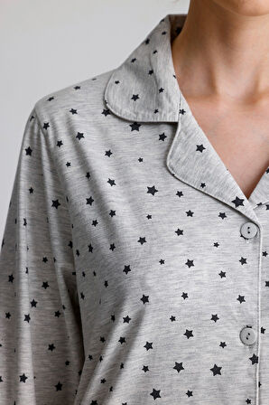 YILDIZ DESEN PAMUK KADIN PİJAMA TAKIM