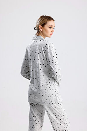 YILDIZ DESEN PAMUK KADIN PİJAMA TAKIM