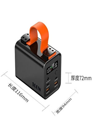 Mini Taşınabilir El Fener Pd100w Destekli 30.000 Mah Powerbank Hızlı Şarj Destekli