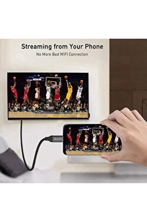 3 Metre 8 Gbps Hız 4k/30 Hz Type C To Hdmı Çevirici Dönüştürücü Tv Telefon Pc Hasır Bağlantı Kablosu